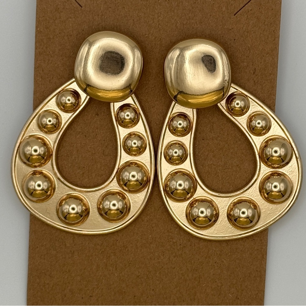 Emberly Gold Tone Bubble Teardrop Earrings